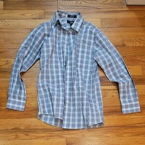 Nordstrom Kid's Blue and Purplish Gray Checkered Shirt